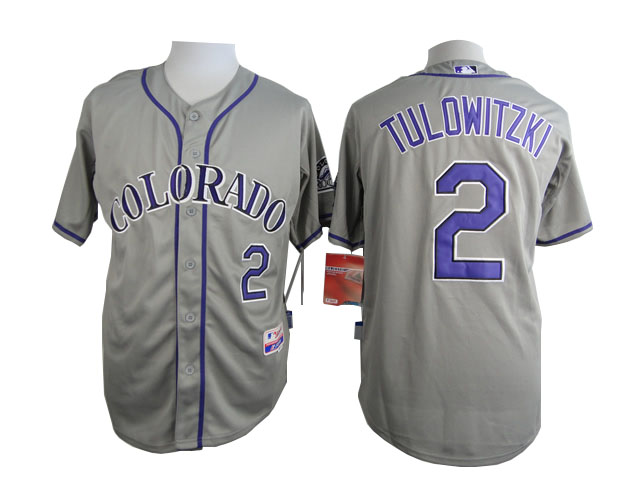 Men Colorado Rockies 2 Tulowitzki Grey MLB Jerseys